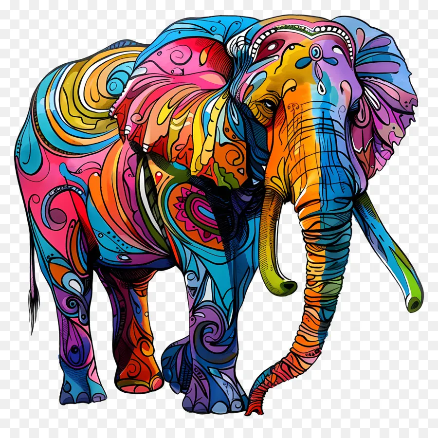 Éléphant Indien，Éléphant Coloré PNG