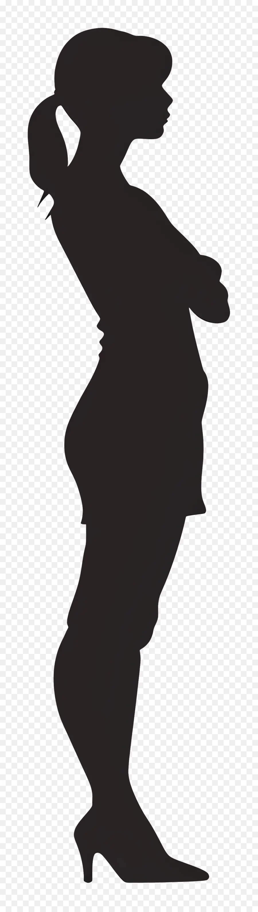 Silhouette De Femme Debout，Silhouette PNG