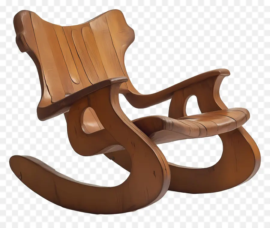 Fauteuil à Bascule，En Bois PNG