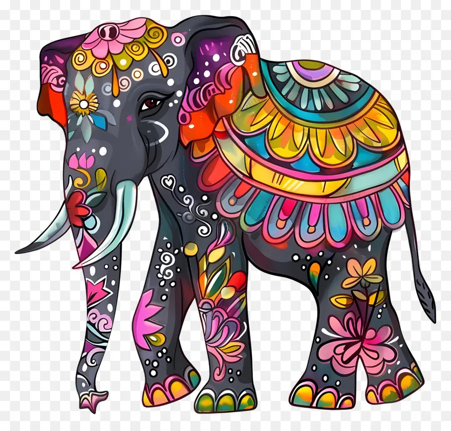 Éléphant Indien，Éléphant Décoré PNG