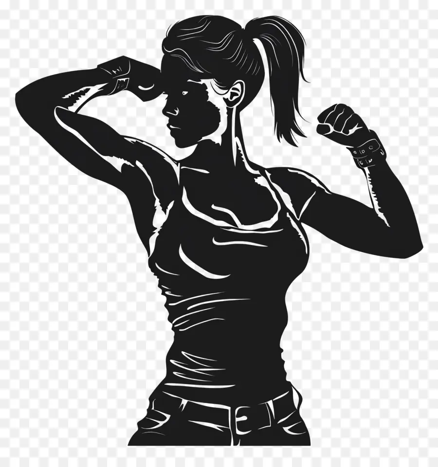 Silhouette De Femme Forte，Femme Forte PNG