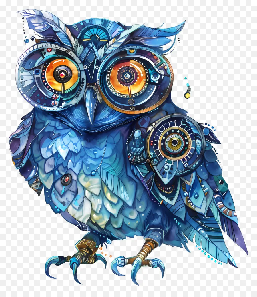 Chouette Aquarelle，Hibou Décoratif PNG