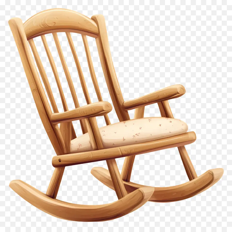 Fauteuil à Bascule，En Bois PNG