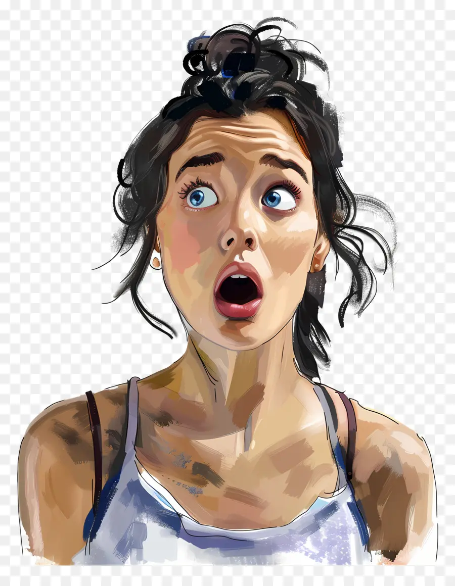 Femme Surprise，Expression PNG