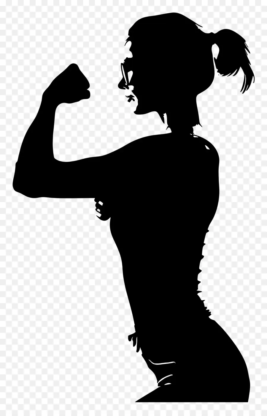 Silhouette De Femme Forte，Aptitude PNG