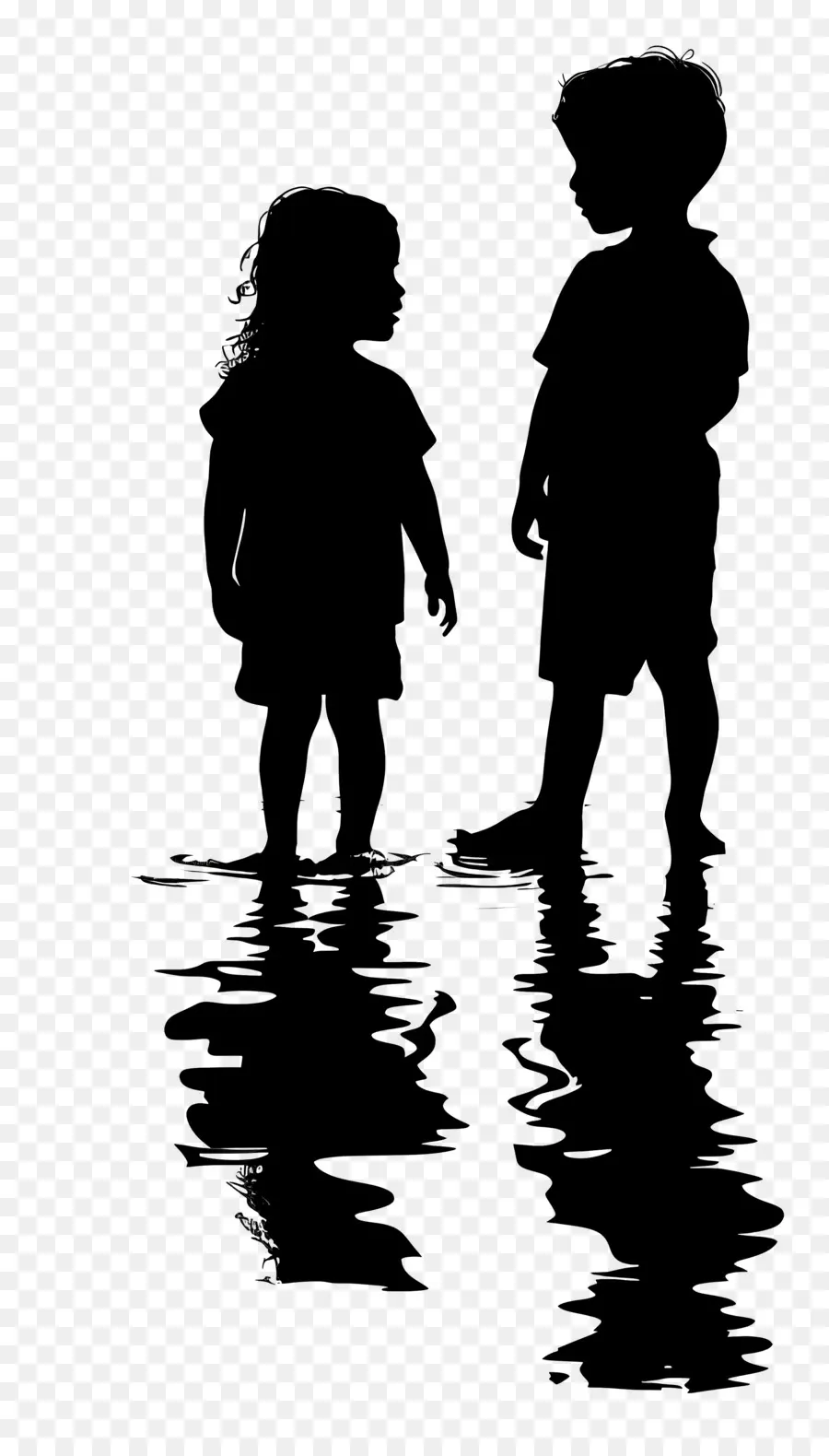 Silhouette D'enfants，Silhouettes D'enfants PNG