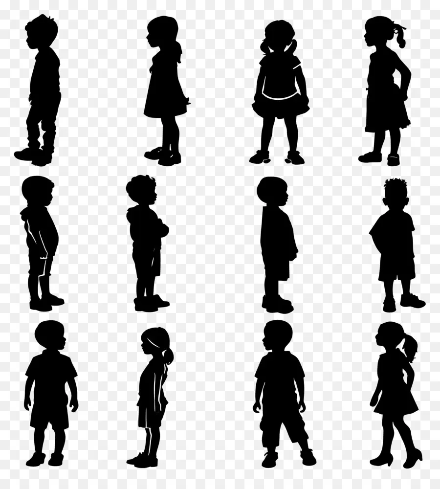 Silhouette D'enfants，Silhouettes D'enfants PNG