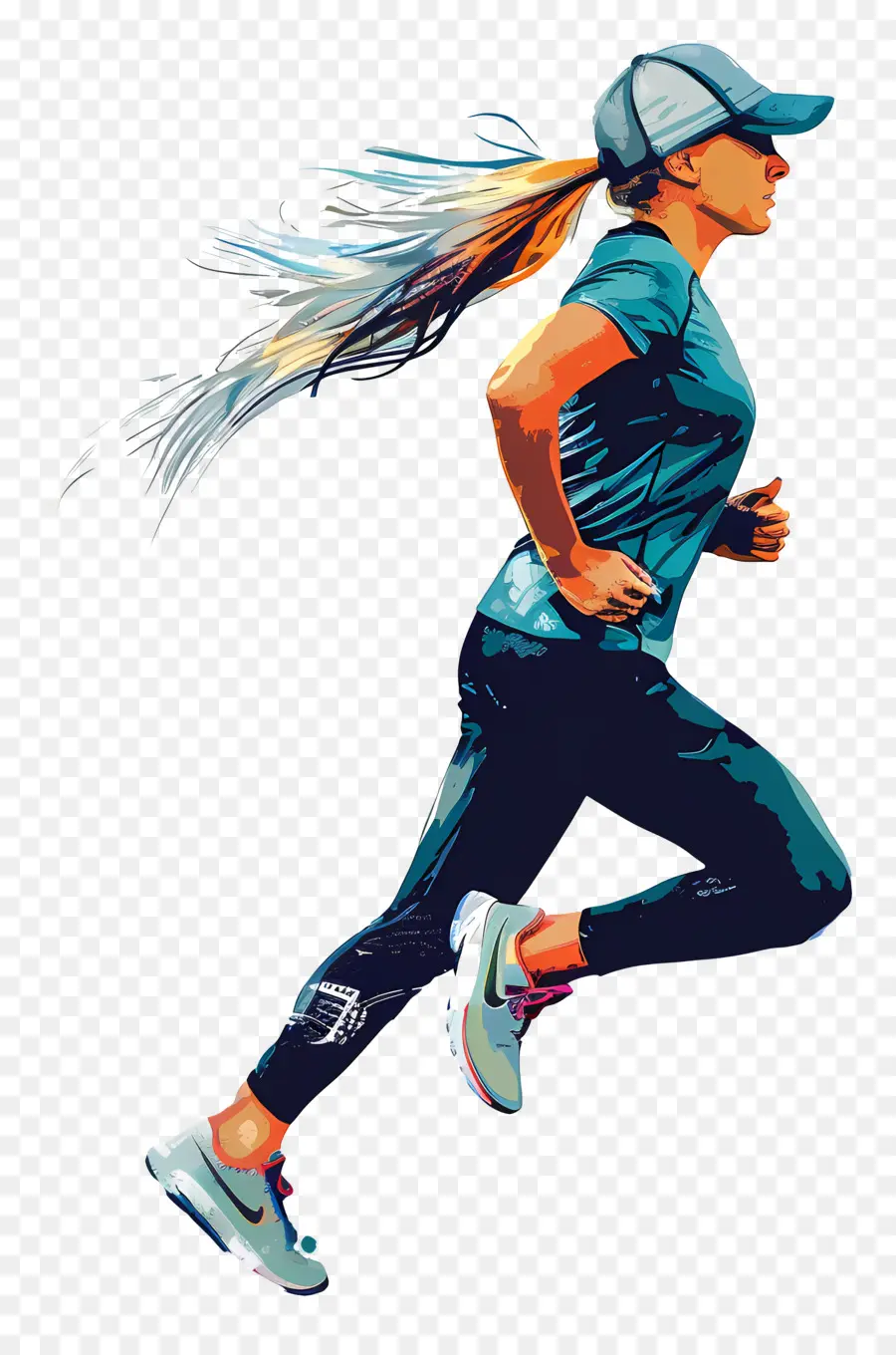 Femme Qui Fait Du Jogging，Coureur Coloré PNG