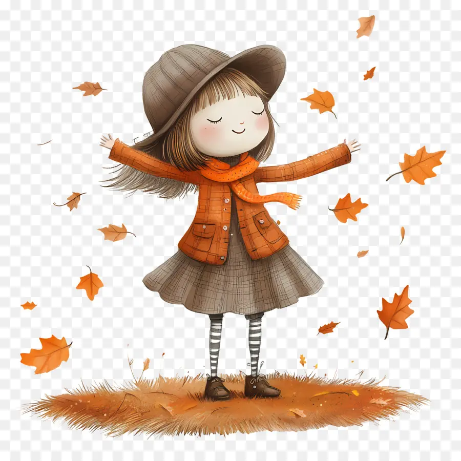 Fille D'automne，Fille PNG