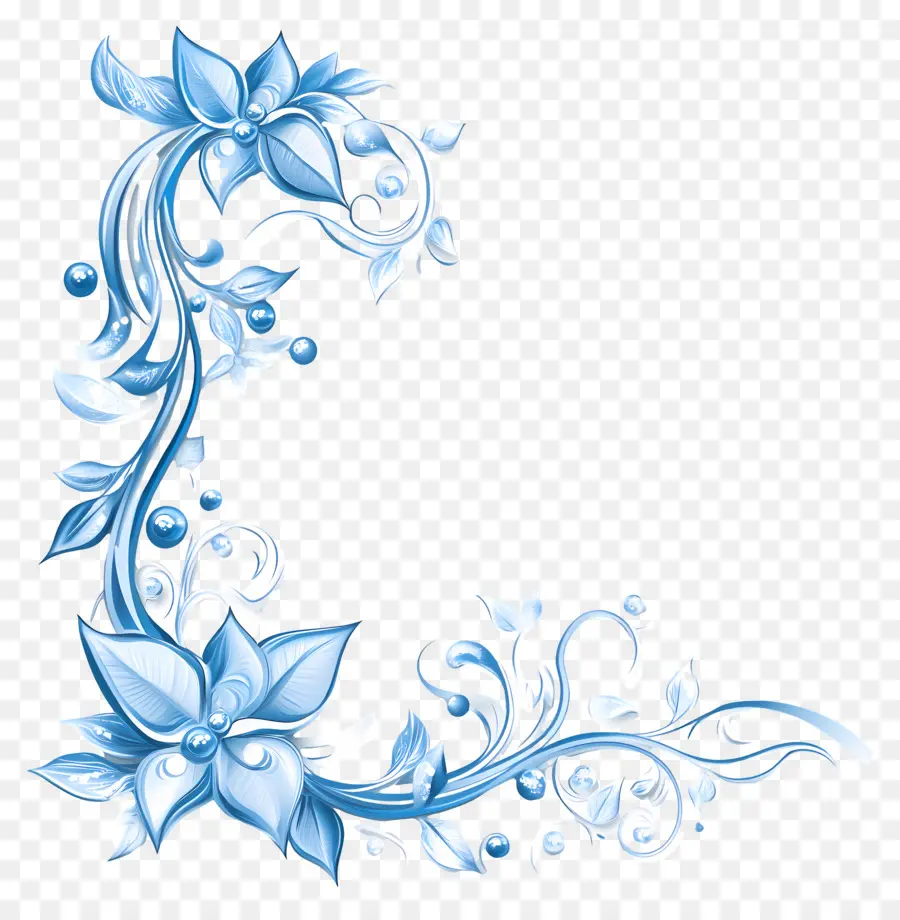 Bleu，Conception Florale PNG