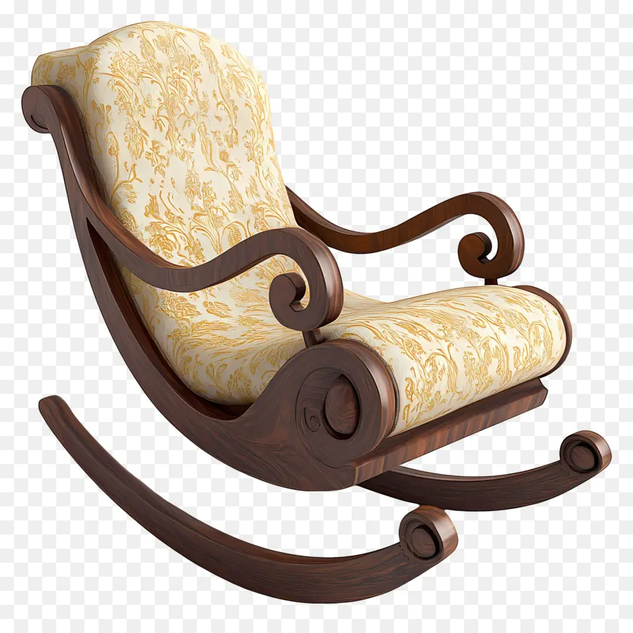 Fauteuil à Bascule，En Bois PNG