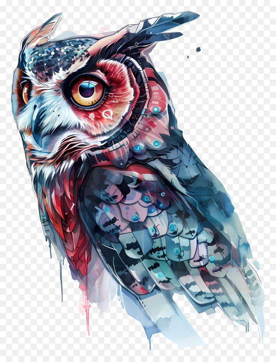 Chouette Aquarelle，Hibou Coloré PNG