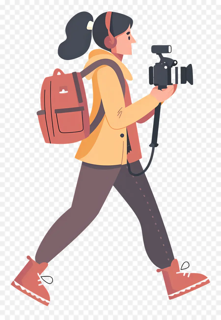 Femme Filmant Un Vlog，Photographe PNG