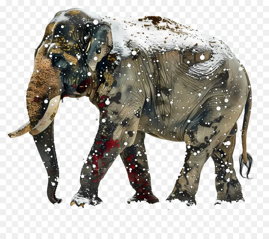 Éléphant Indien，Éléphant Enneigé PNG