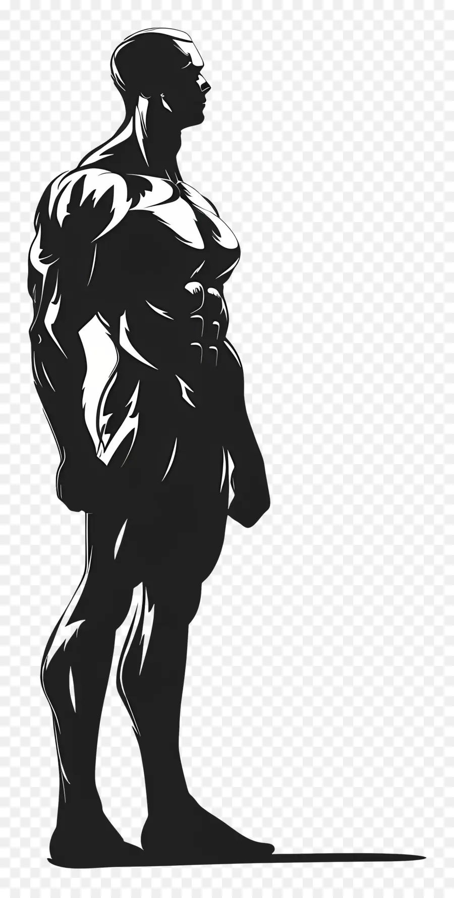 Silhouette D'homme Musclé，Homme Musclé PNG