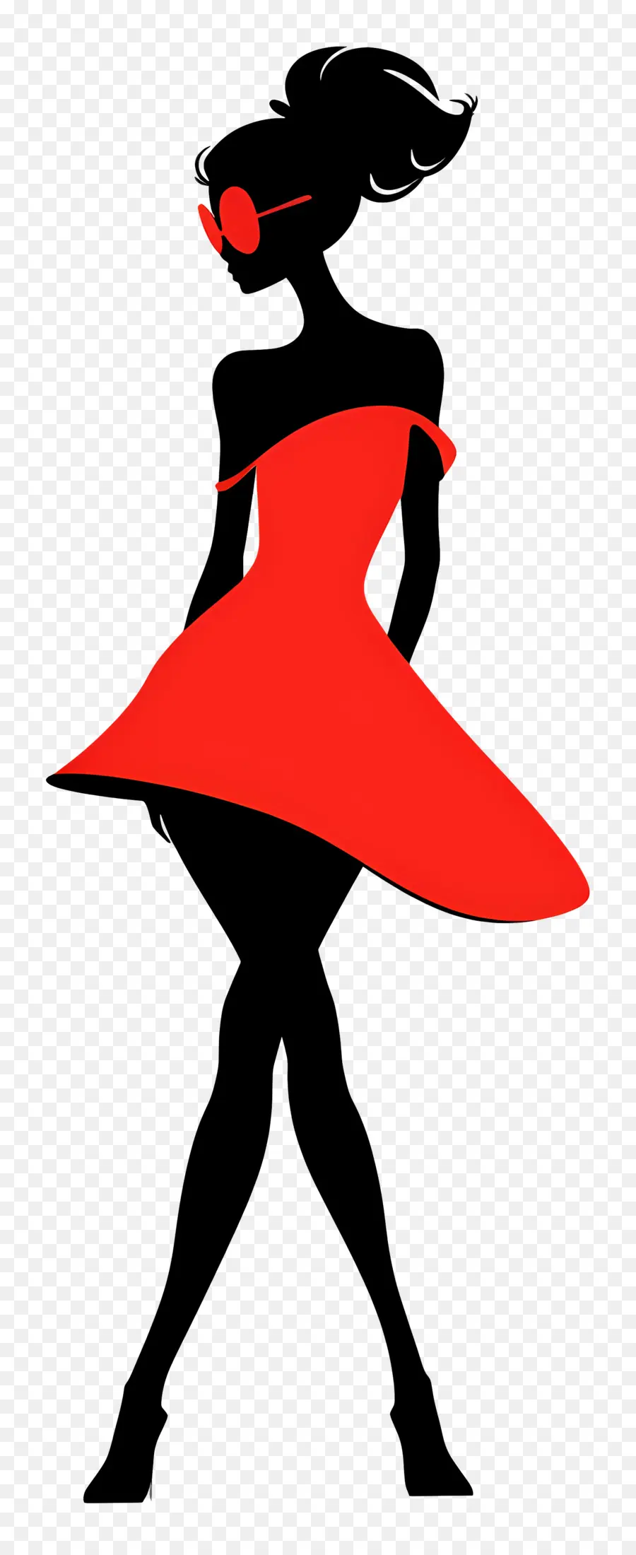 Silhouette De Mannequin，Robe Rouge PNG