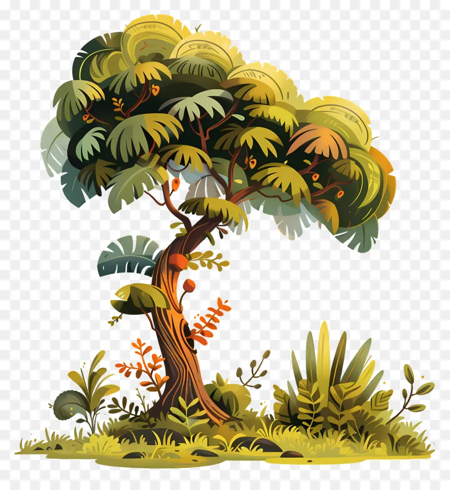 Arbre De Dessin Animé Mignon，Arbres PNG