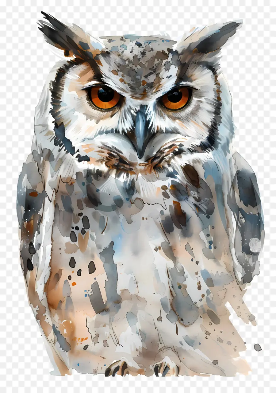 Chouette Aquarelle，Hibou PNG