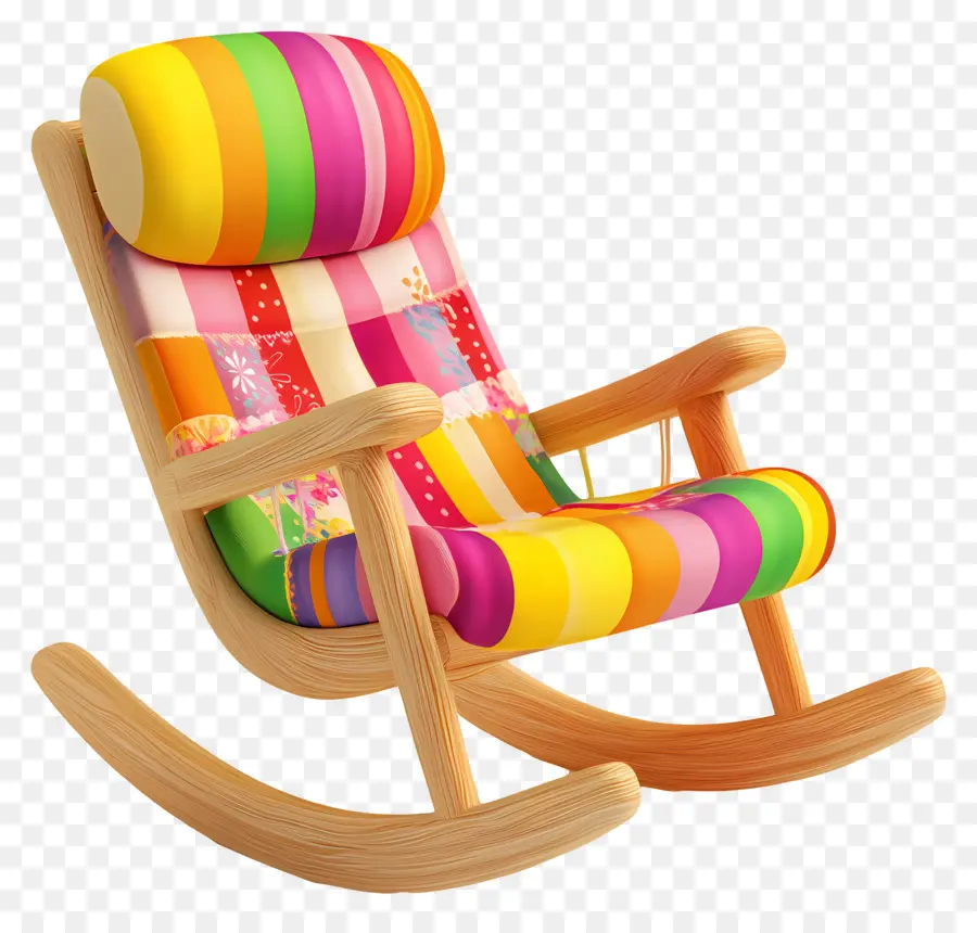 Fauteuil à Bascule，Chaise Berçante Colorée PNG