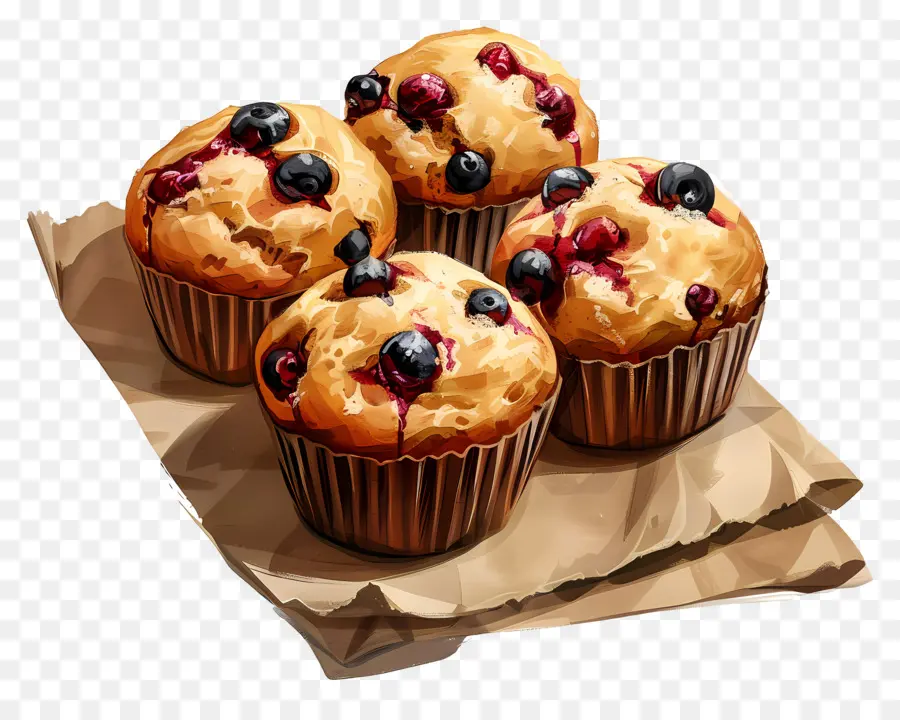 Muffins Aux Canneberges，Muffins Aux Bleuets PNG