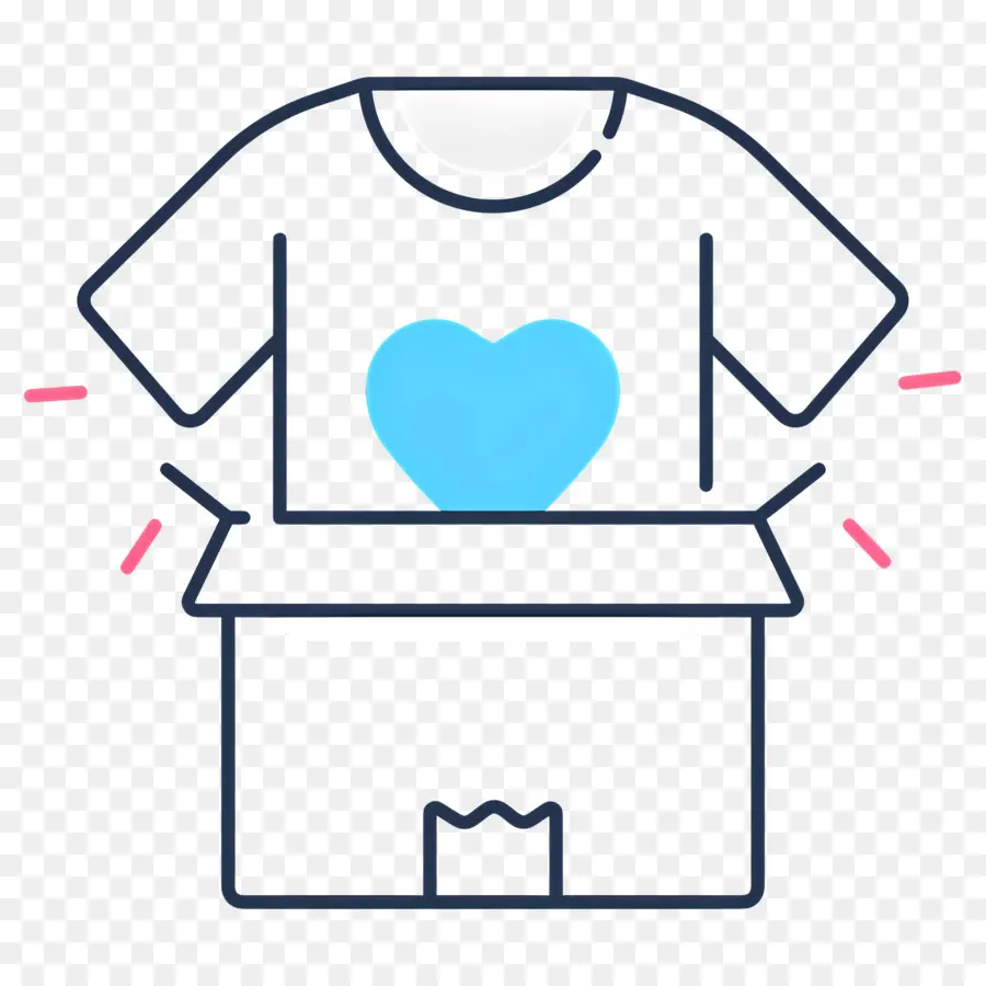 Boîte à Vêtements，T Shirt Avec Coeur PNG