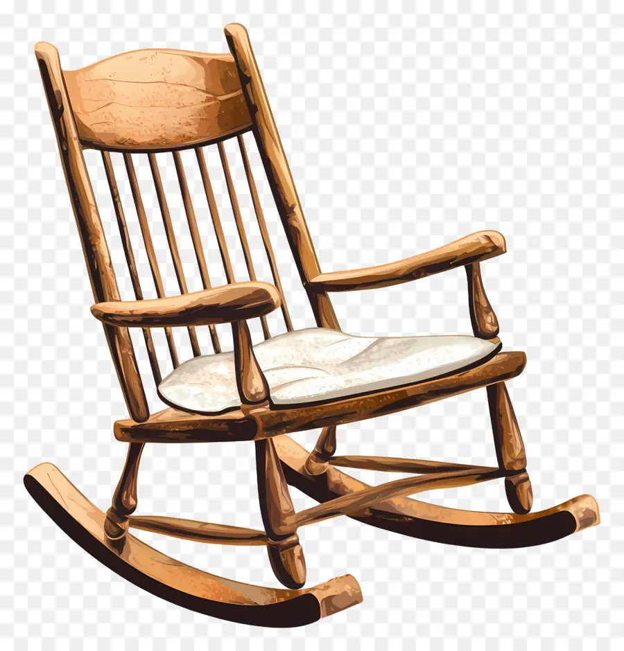 Fauteuil à Bascule，En Bois PNG