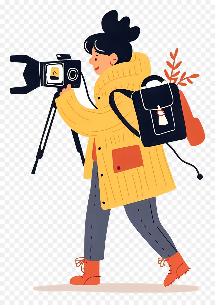 Femme Filmant Un Vlog，Photographe PNG