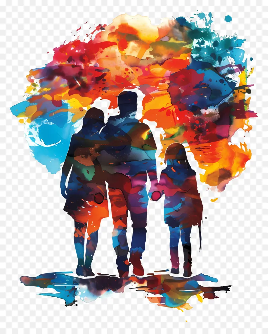 Silhouette De Gens De Famille，Famille Silhouette PNG