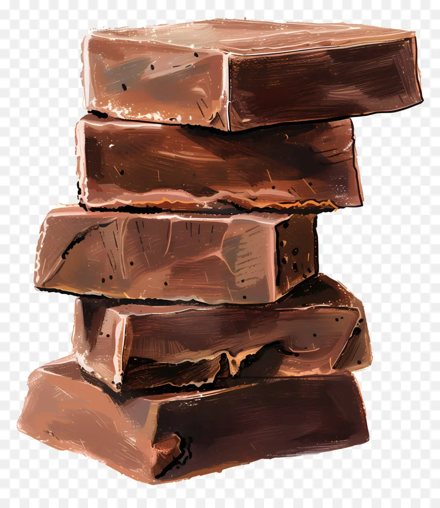 Pile De Fudge，Barres De Chocolat PNG