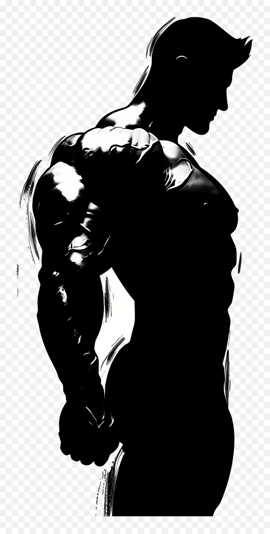 Silhouette D'homme Musclé，Homme Musclé PNG