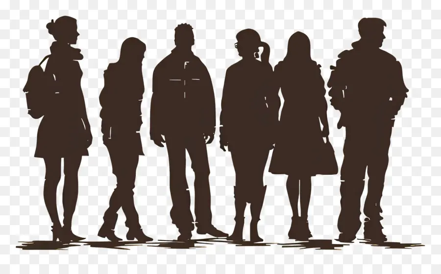 Silhouette De Gens Debout，Silhouette De Personnes PNG