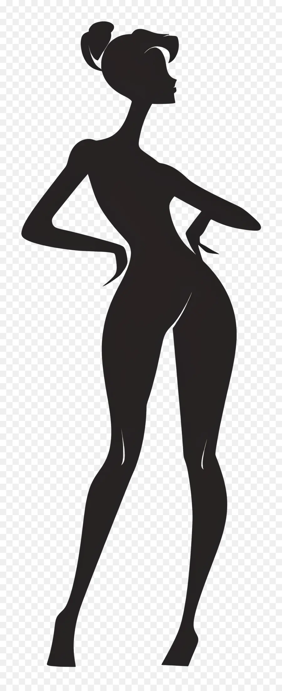 Silhouette De Femme Debout，Silhouette PNG