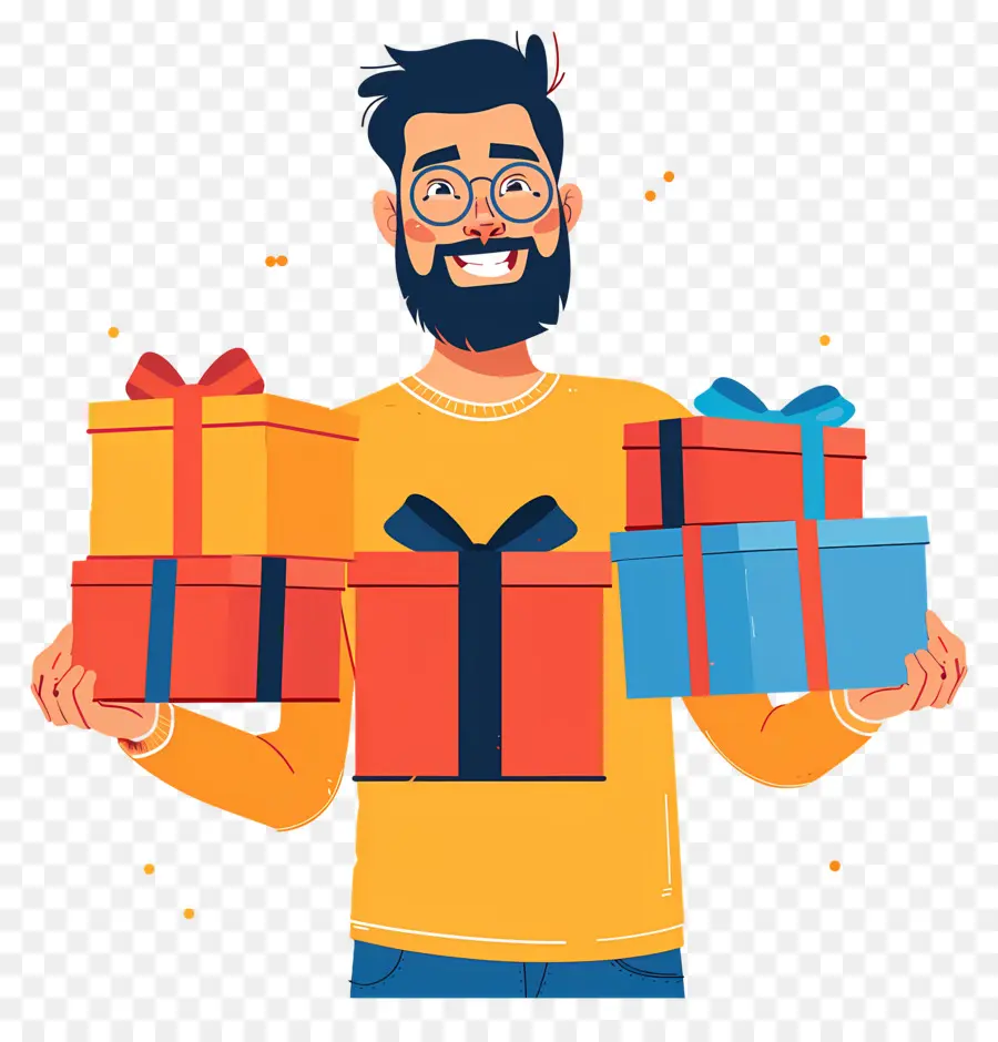 Homme Tenant Des Cadeaux，Homme Avec Des Cadeaux PNG