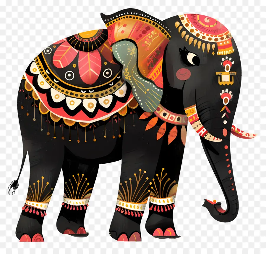 Éléphant Indien，Éléphant Décoré PNG