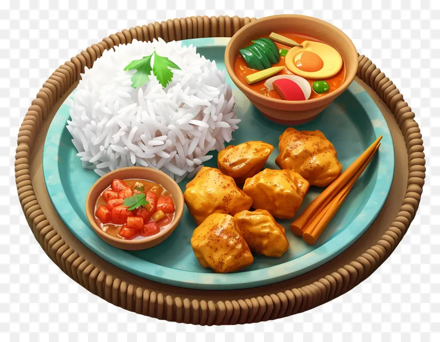 Riz Et Curry，Repas PNG