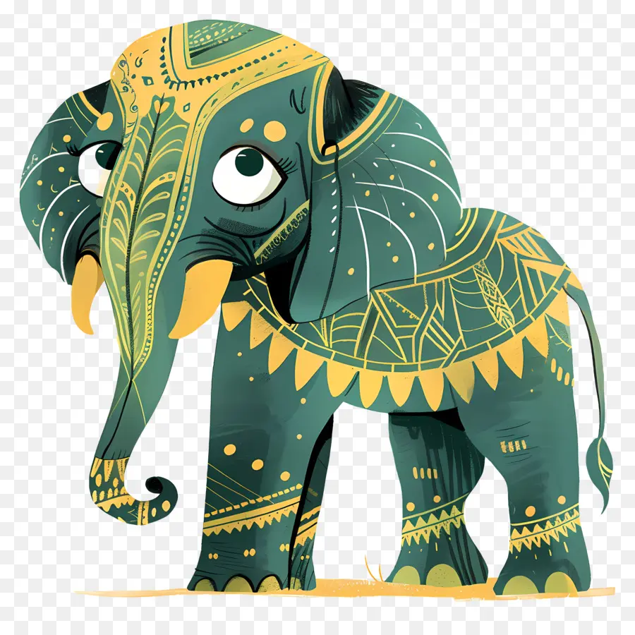 Éléphant Indien，Éléphant Décoratif PNG