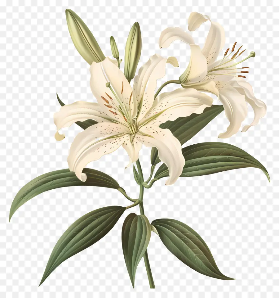 Lys Blanc，Fleurs Blanches PNG