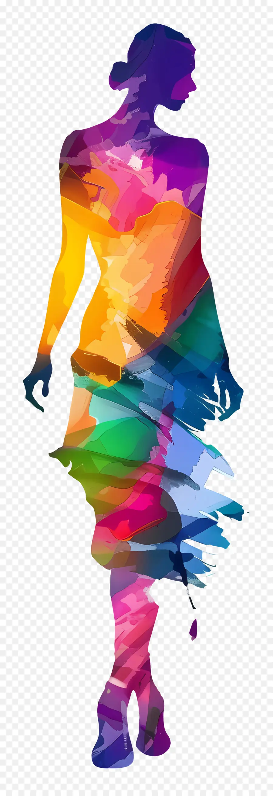 Silhouette De Mannequin，Silhouette Colorée PNG