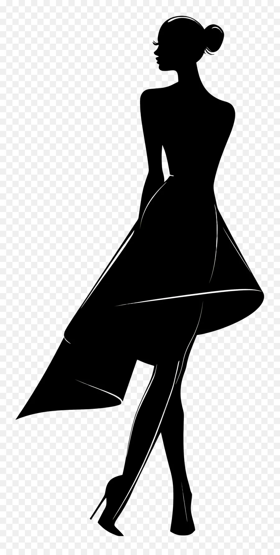 Silhouette De Femme élégante，Silhouette PNG