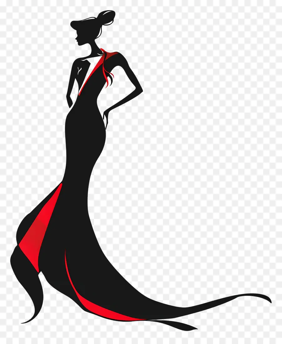 Silhouette De Femme élégante，Mode Silhouette PNG