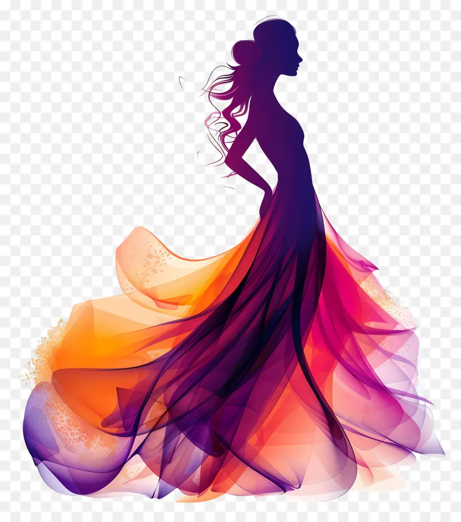 Silhouette De Femme élégante，Mode Silhouette PNG