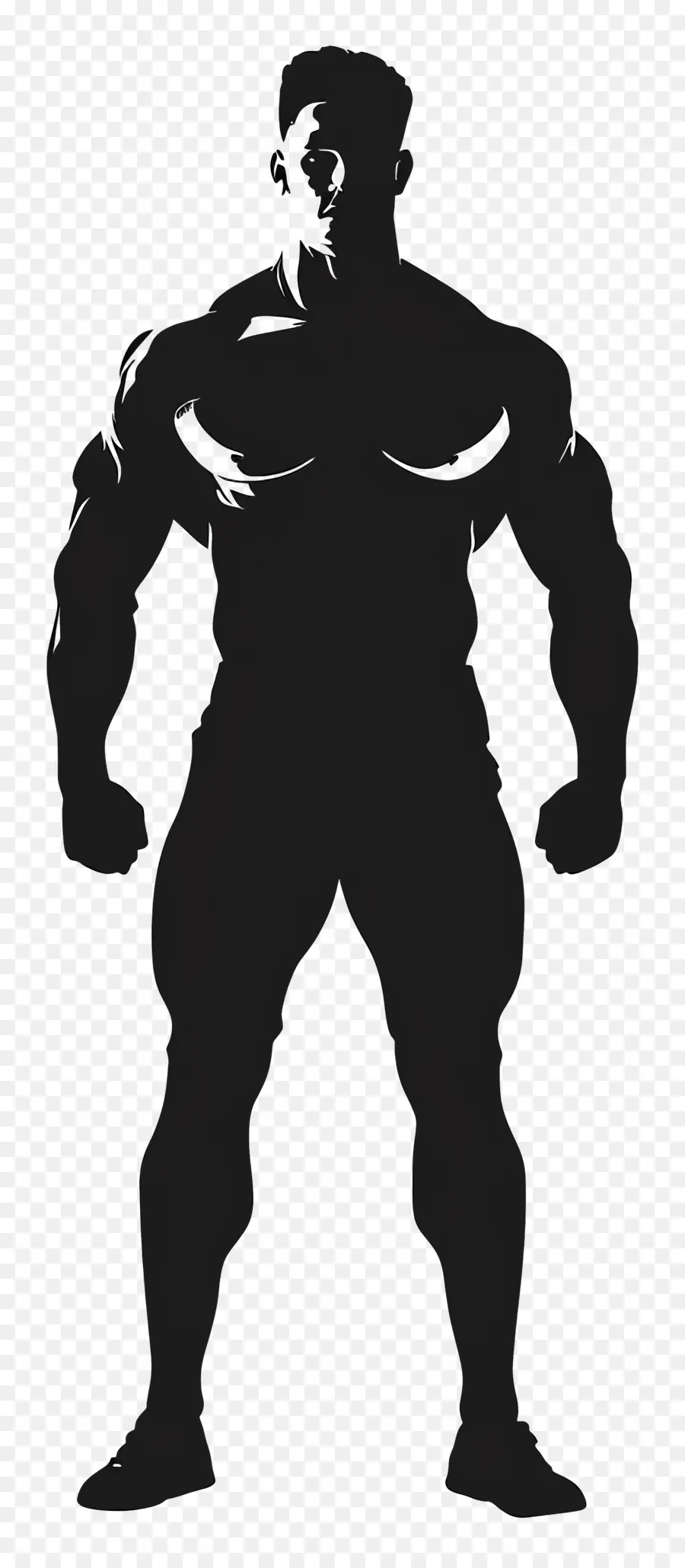 Silhouette D'homme Musclé，Silhouette Musclée PNG