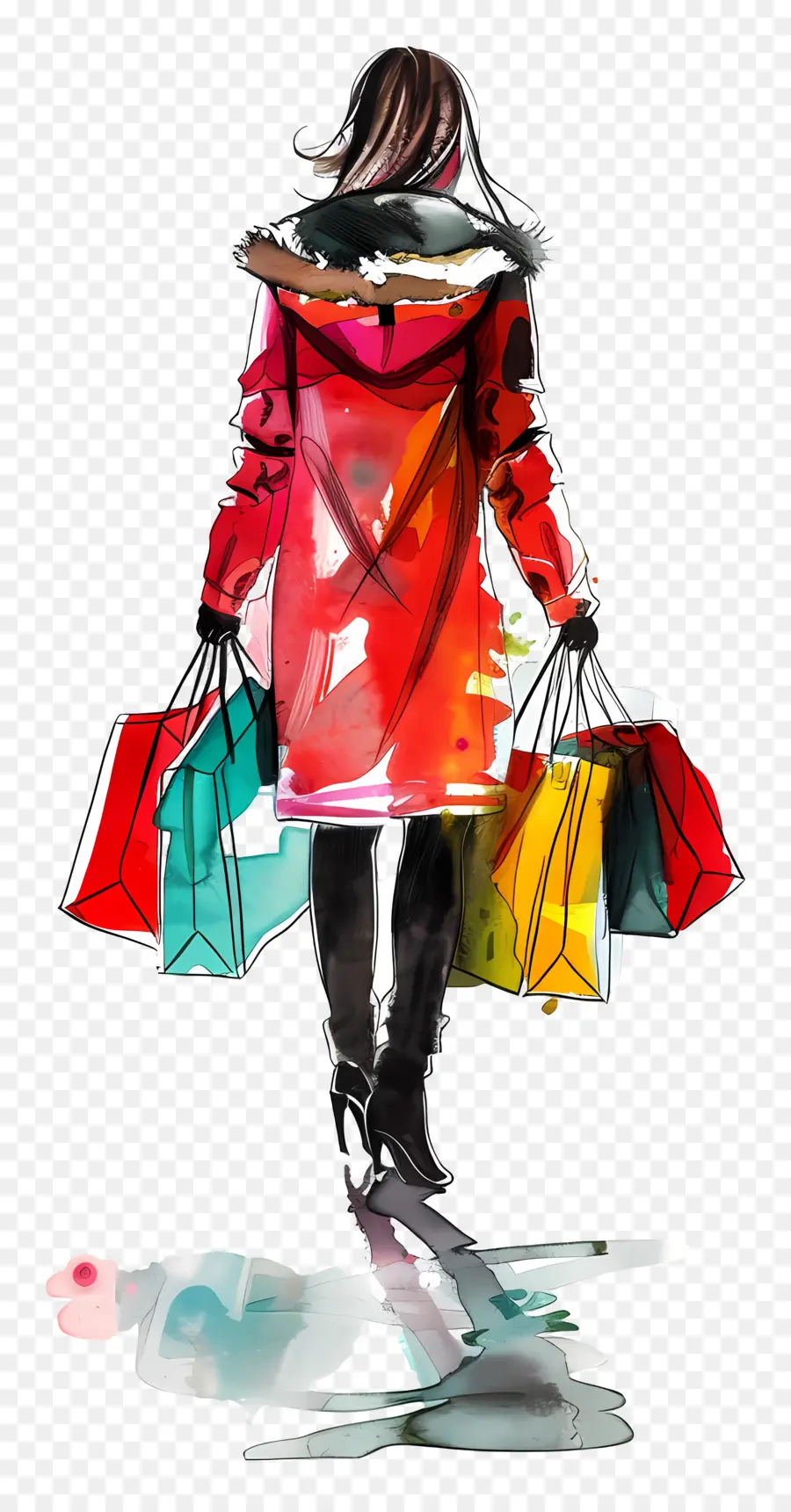 Femme Achats，Femme Faisant Du Shopping PNG