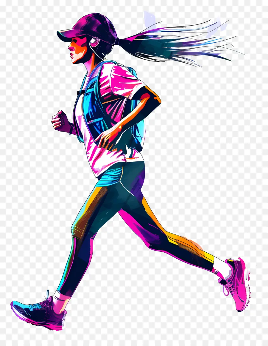 Femme Qui Fait Du Jogging，Coureur Coloré PNG