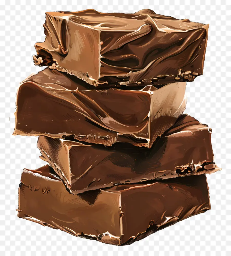 Pile De Fudge，Barres De Chocolat PNG