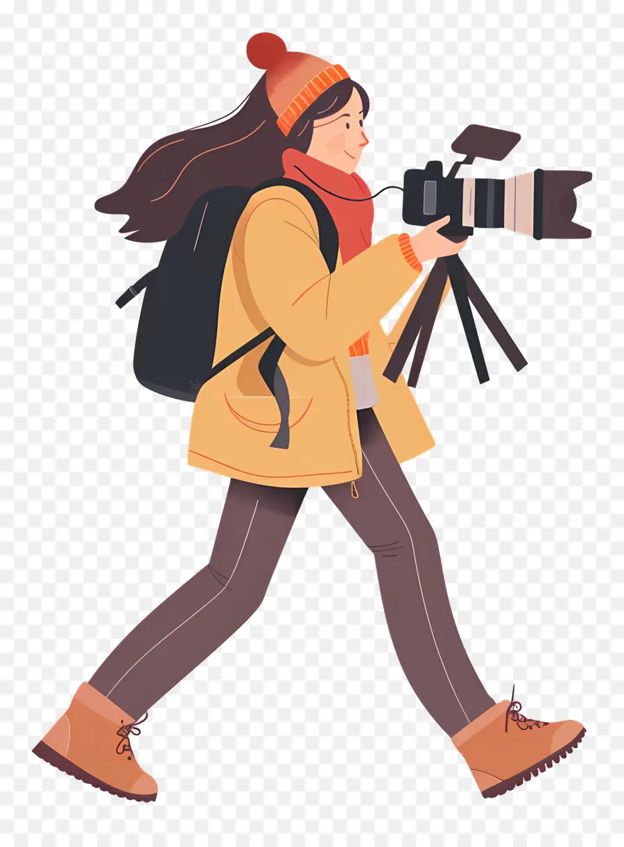 Femme Filmant Un Vlog，Photographe PNG