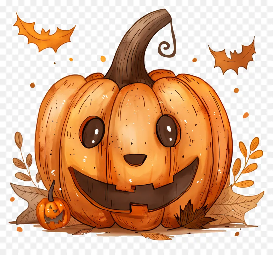 Jolie Citrouille D'halloween，Citrouille Souriante PNG