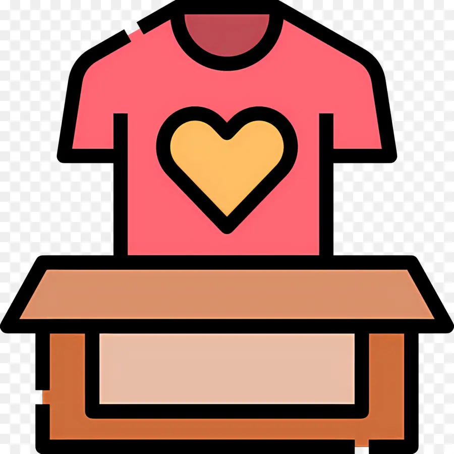 Boîte à Vêtements，T Shirt Avec Coeur PNG