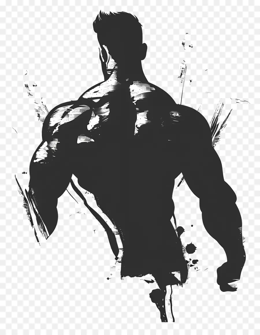 Silhouette D'homme Musclé，Homme Musclé PNG