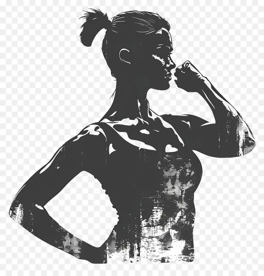 Silhouette De Femme Forte，Aptitude PNG